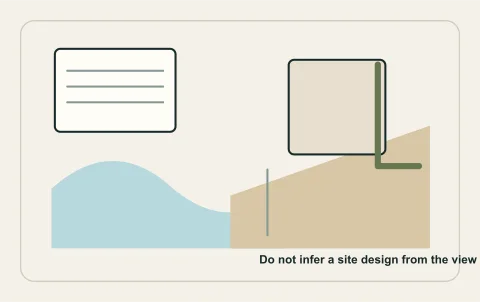 Conceptual illustration: lakeshore property drainage and site-specific hazard review.